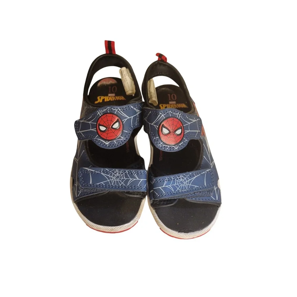 Marvel Spider-Man Sandals Boys 10 Blue Red Good Superhero Web Graphic D7022